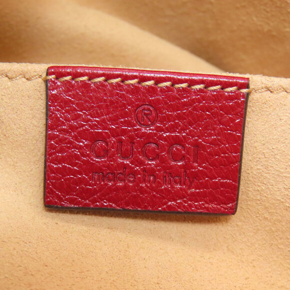 GUCCI Authentic Red Leather GG Marmont Shoulder Bag - Picture 6 of 16